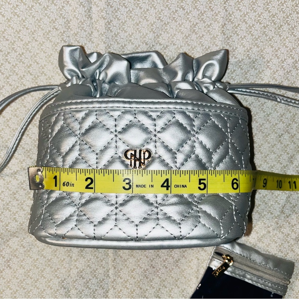 Pursen Silver Quilted Drawstring Bag Jewelry Organizer - Picture 5 of 8
